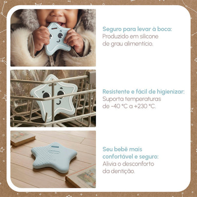 Mordedor Sensorial em Silicone Tiny Love Estrela - Estímulo completo em cada mordida