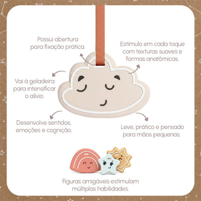 Mordedor Sensorial em Silicone Tiny Love Nuvem - Pronto para acompanhar a rotina